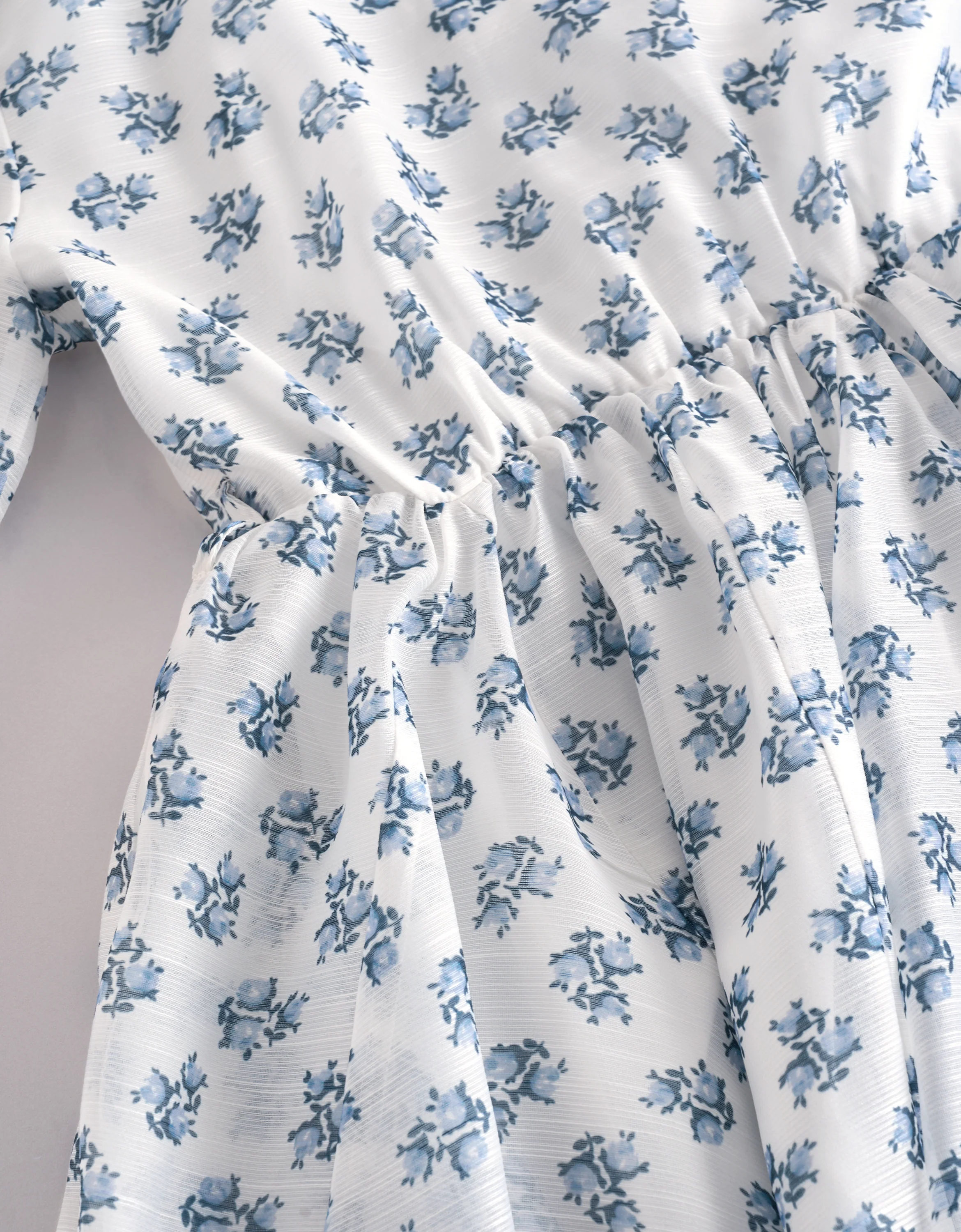Waist Tie Floral Print Short Sleeve Shirt Dress - Image 6