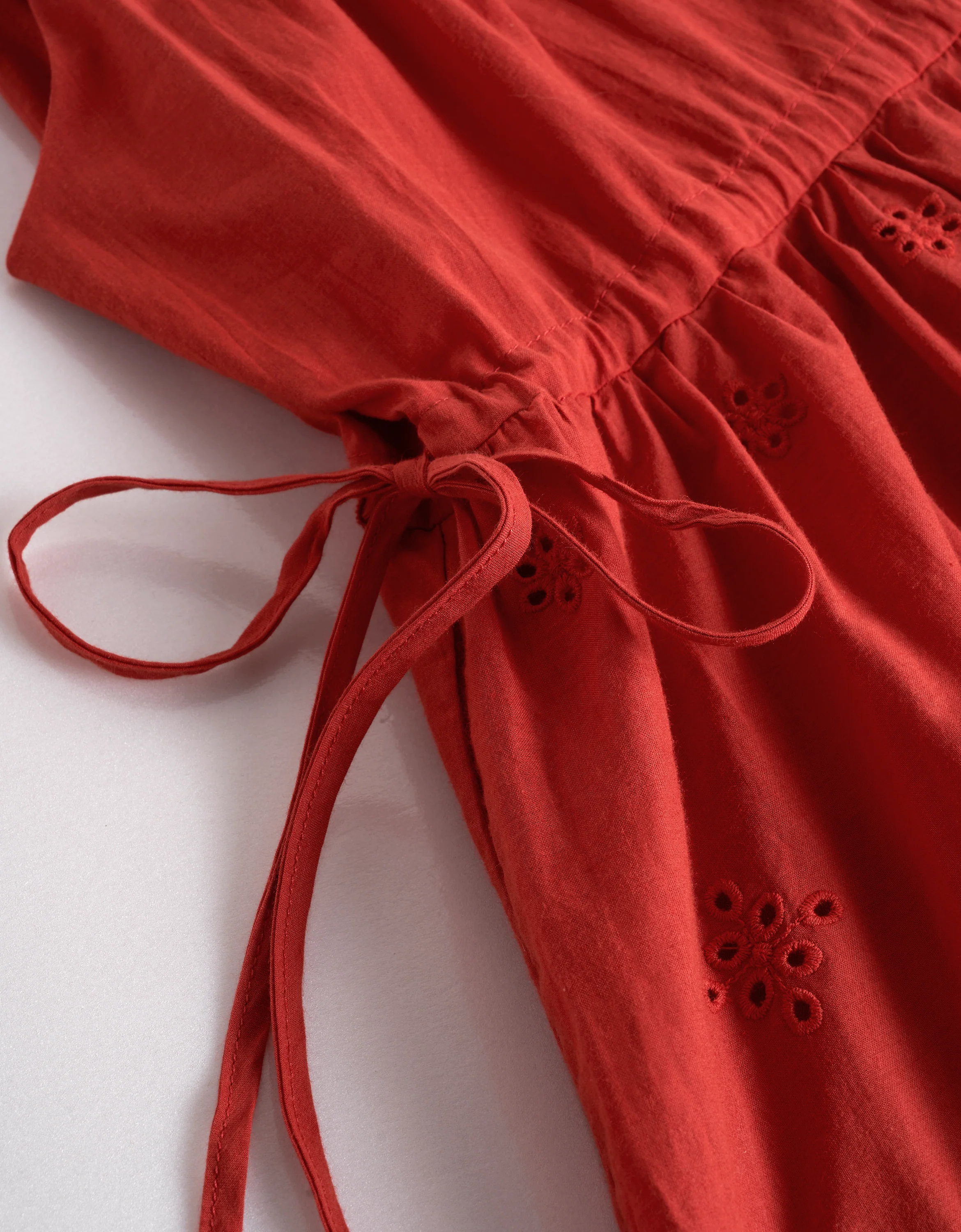 Waist Tie Sleeveless Embroidered Dress - Image 9
