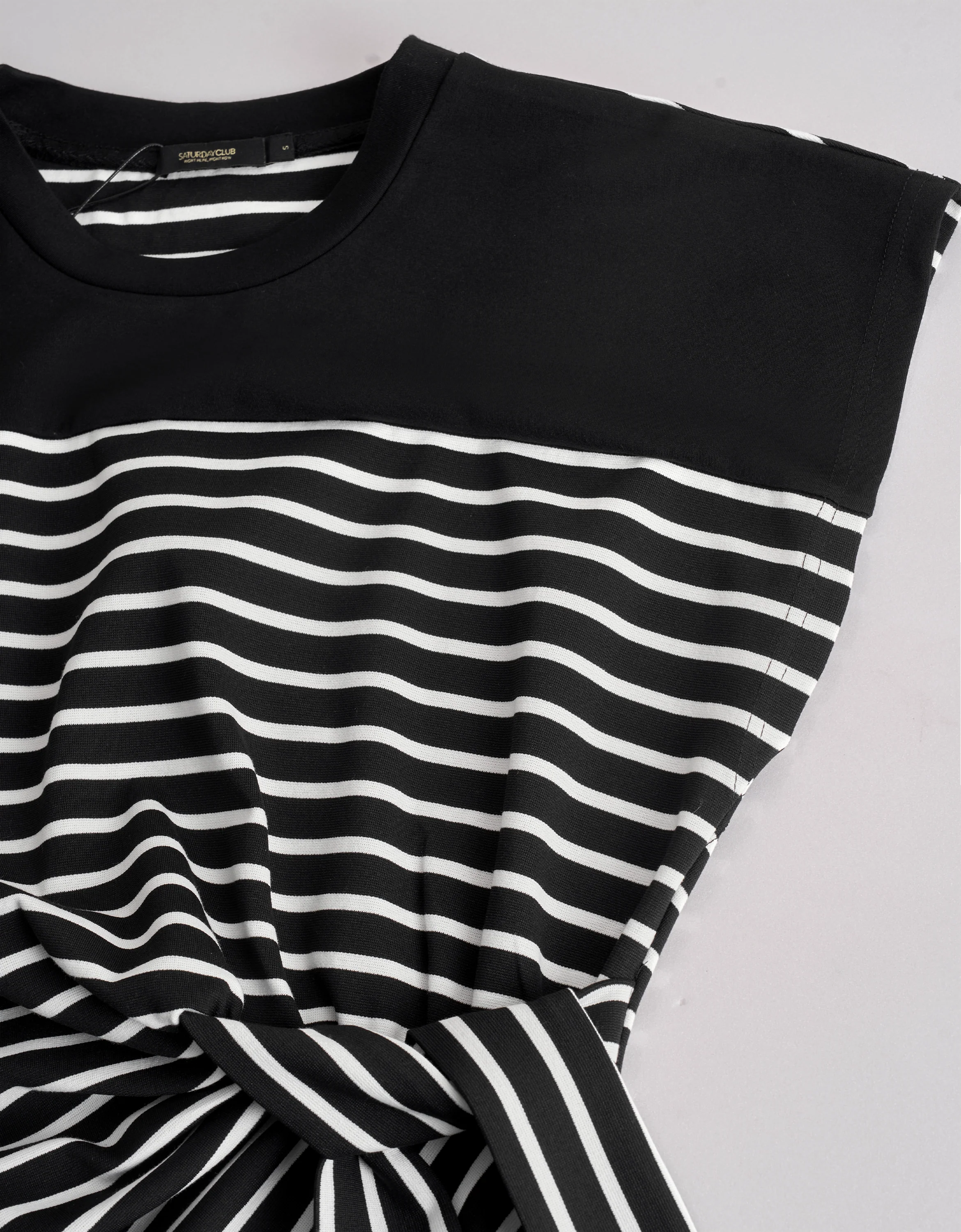 Waist Tie Striped Midi Dress - Image 5