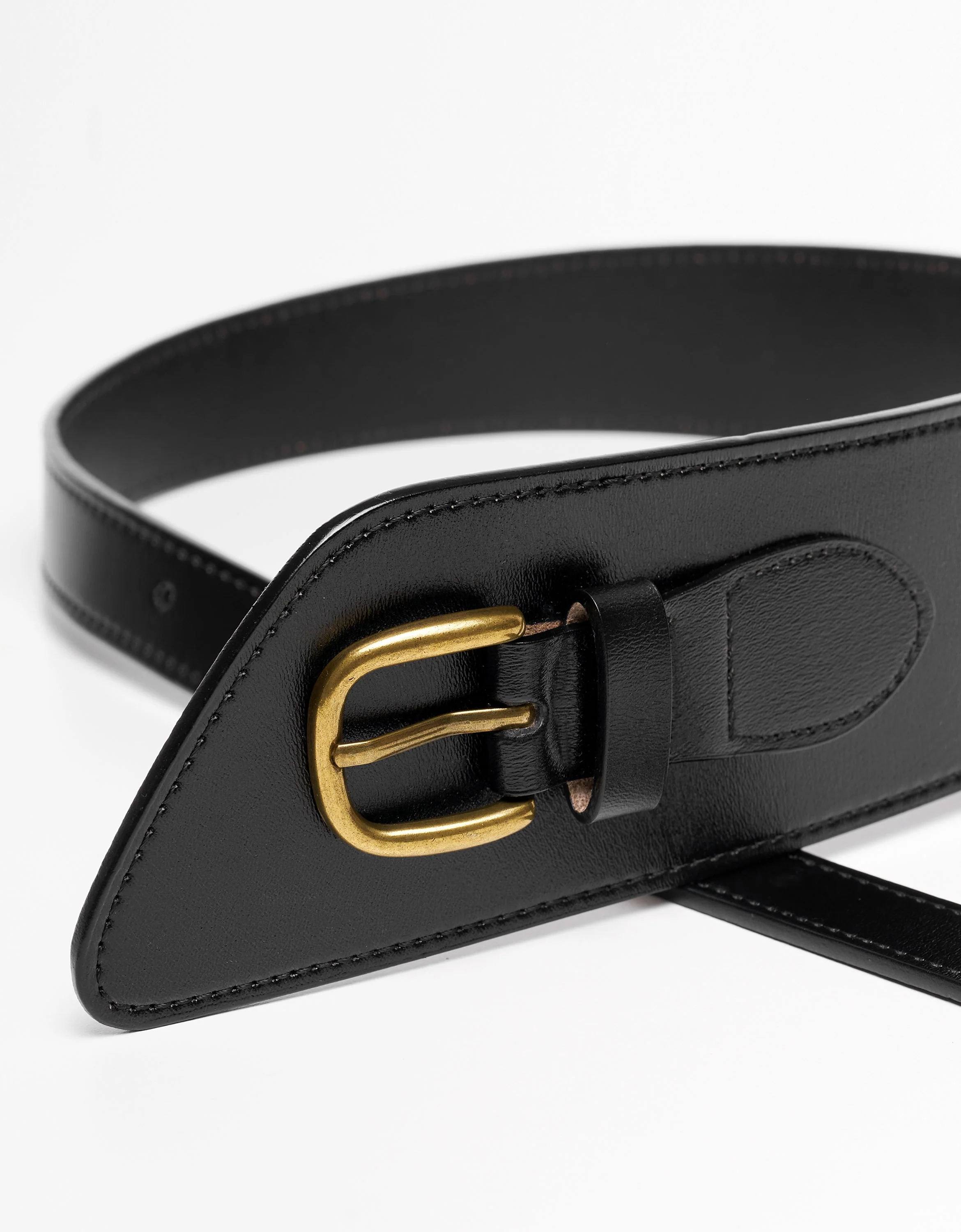 Wide Panel Leather Belt - Image 3