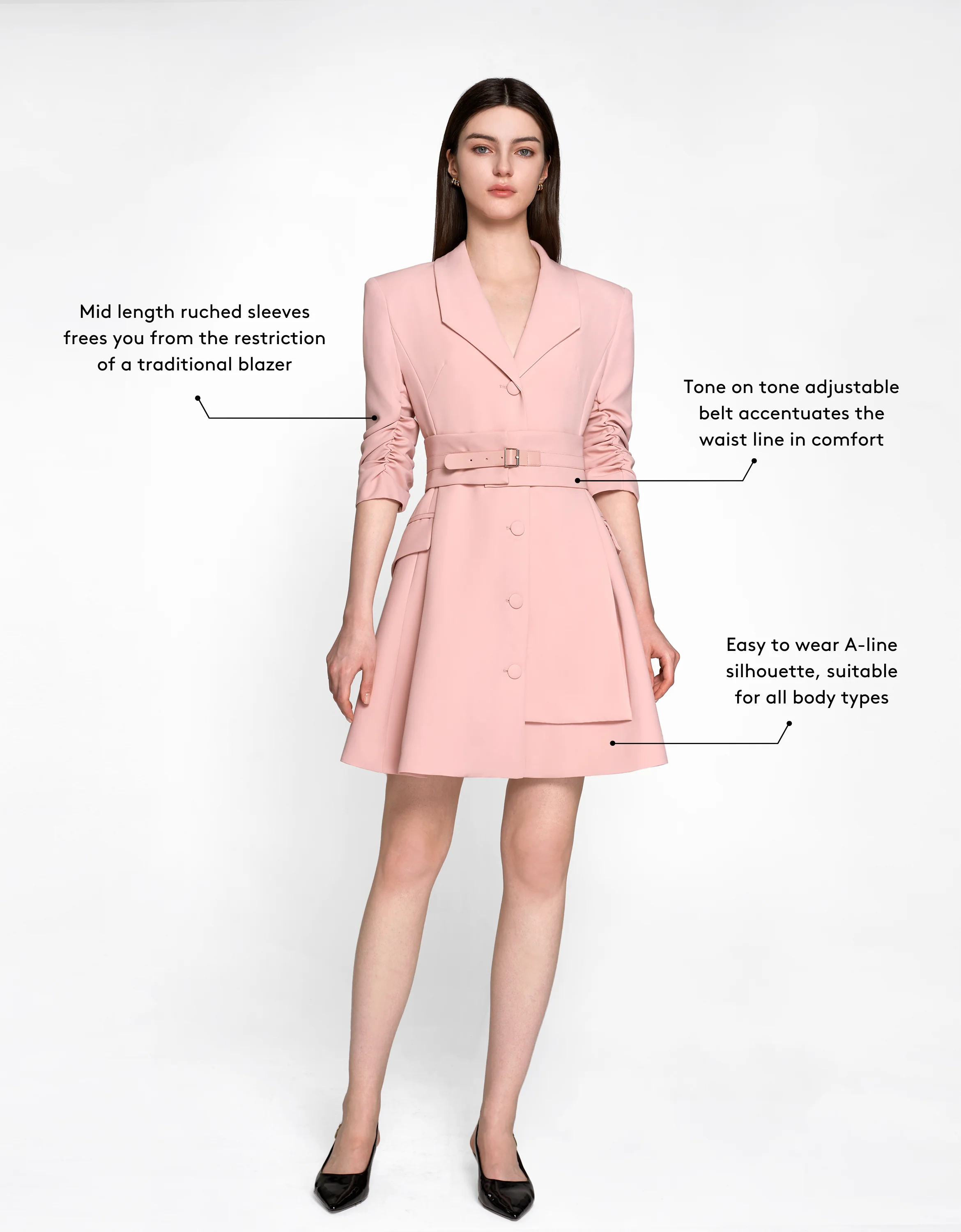 Wide Waistband Suit Dress - Image 4
