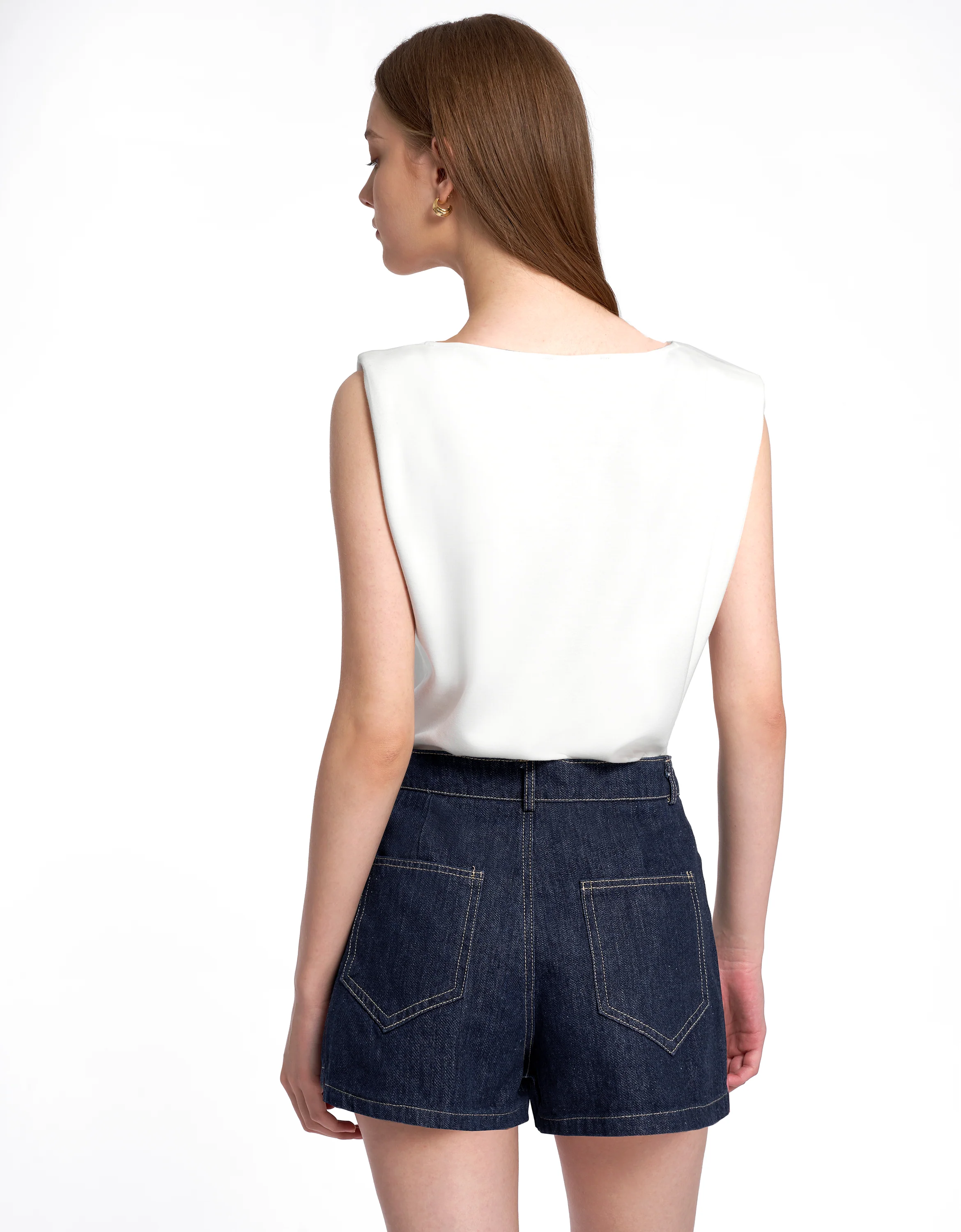 Wrap Front Denim Skort - Image 3